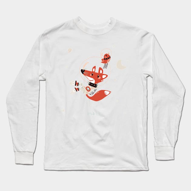 Space fox Long Sleeve T-Shirt by BabyKarot